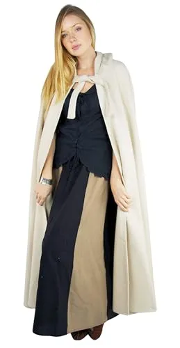 Leonardo Carbone® Unisex Mittelalter Umhang Elinor - Klassisches Cape für Herren & Damen - Erlebe den Leonardo Carbone® Umhang Elinor aus schwerem Wollgemisch, ideal für Mittelalter-Events. Die kurze Kapuze und der praktische Verschluss vereinen Stil und Funktionalität. Perfekt für historische Kostüme und unvergessliche Auftritte!