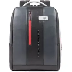 Piquadro Urban Rucksack aus Leder mit Laptopfach 41 cm grau
