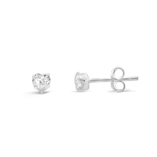 ARS-ARGENTI Herz Ohrstecker aus Sterling Silber - Ohrringe für Damen: Wunderschöner 4 mm Herz Ohrstecker aus 925 Sterling Silber, hypoallergen und perfekt als Geschenk für besondere Anlässe.