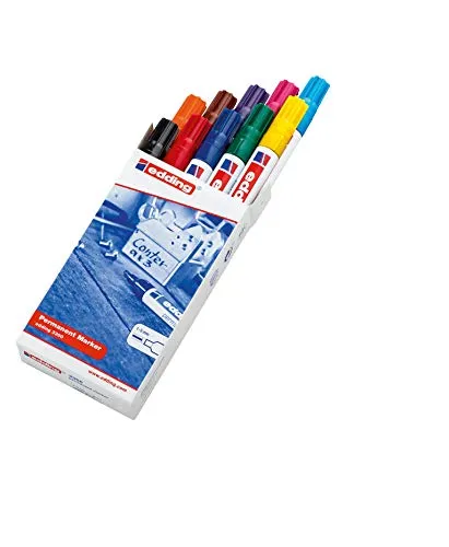 edding 3300 Permanentmarker - mehrfarbig - 10 Stifte - Keil-Spitze 1,5-3mm - schnell trocknender Permanent Marker