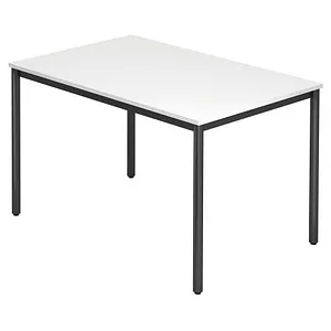 Hammerbacher Besprechungstisch DR12, rechteckig, 120 x 72 cm - Konferenztisch mit stabiler 4-Fußkonstruktion, höhenverstellbar für optimale Standfestigkeit und strapazierfähiger Melaminharzbeschichtung.