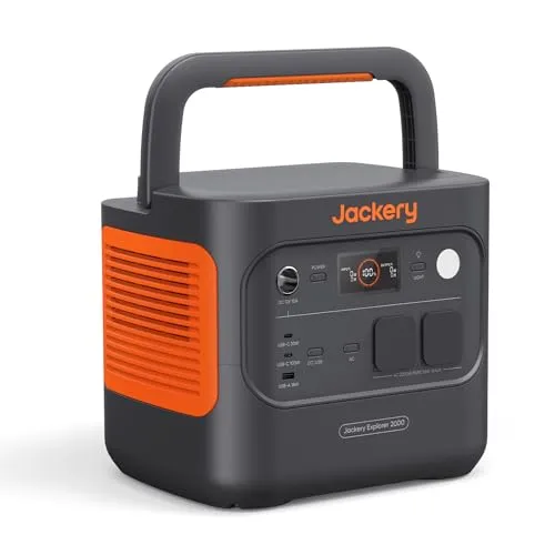 ackery E2000 v2 tragbare Powerstation, LiFePO4 Akku, 2042Wh Solargenerator mit 2200W Ausgang (Max 4400W), Schnellladung von 0-80% in 52 Min für Notfall, Camping, Wohnmobil