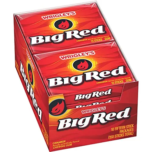 Wrigley's Big Red Kaugummi, 20 Päckchen - Wrigley's Big Red Kaugummi mit intensivem Zimtgeschmack, ideal für frischen Genuss. 20 Päckchen mit je 15 Streifen für langanhaltende Frische.