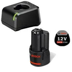 Bosch Akku-Starter-Set GBA 12 Volt - Zubehör für Elektrowerkzeug mit Schnellladegerät, lädt 12-Volt-Akkus in nur 36 Minuten auf 80 % – ideal für effizientes Arbeiten.