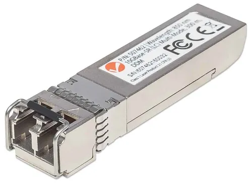 Intellinet Gigabit SFP+ Mini-GBIC Transceiver 10GBase-SR - Lightning-Kabel, 10GBase-SR Transceiver mit Reichweite bis zu 300m für schnelle Datenübertragung und universelle Kompatibilität zu gängigen Switches.