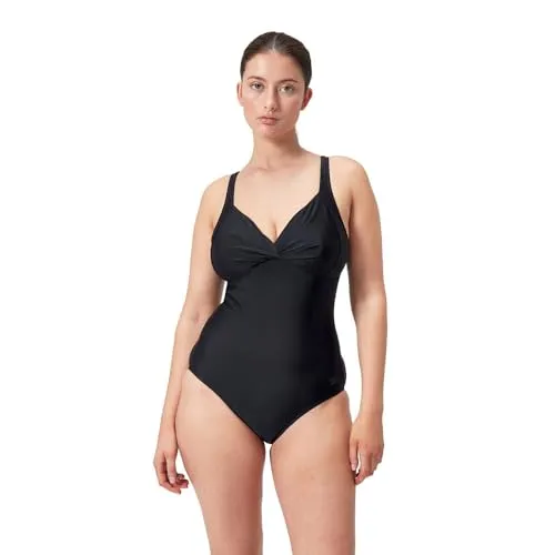 Speedo Women's Shaping Cross Knot 1 Piece Swimsuit - Schwimmbrillen, stilvolles Shapewear mit umweltfreundlichem Material für perfekten Sitz und Unterstützung am Strand.