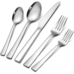 Herogo 20-teilig Edelstahl Besteckset für 4 Personen, Silber Besteck Set - Silber
