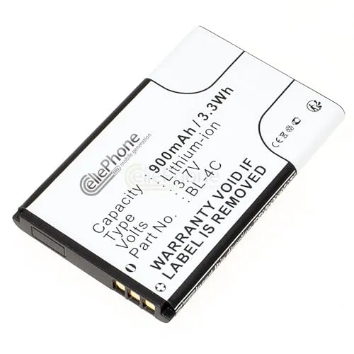 cellePhone Akku Li-Ion kompatibel mit Nokia 6100 2650 2652 3500 5100 6101 6103 6125 6131 6136 6170 6260 6300 6300i (Ersatz für BL-4C)