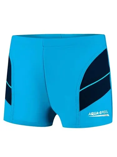 Aqua Speed Kurze Badehose für Jungen + gratis eBook | UV Schwimmhose | Boys Kids Swimwear | Jungs Schwimmbekleidung | 24. Blau Navy Gr. 116 | Andy