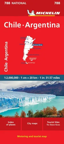 Michelin Chile Argentina - National Map 788 - Detaillierte Landkarte von Chile und Argentinien, perfekt für Reisende und Abenteurer. Ideal für die Planung Ihrer nächsten Reise!