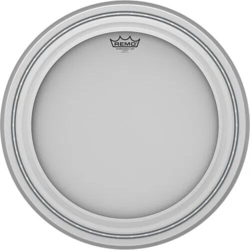 Remo 20 Zoll Powerstroke Pro Coated Fell | Hochwertiges Bassdrum Fell - Felle für Bassdrums in Weiß, bietet eine hervorragende Dämpfung und Klangkontrolle für professionelle Drummer.