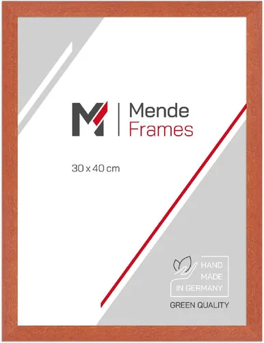 MendeFrames Holzrahmen 960 Kirschbaum 24x30 cm - Moderner Wechselrahmen aus Holz in edlem Kirschbaum-Finish, ideal für Ihre Lieblingsbilder. Hochwertiges Klarglas schützt Ihre Erinnerungen.
