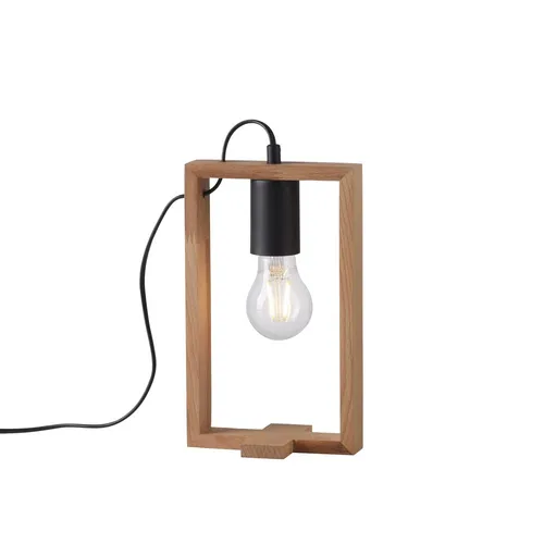 Moderne LED Tischlampe FRANKY mit Holzrahmen