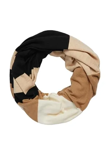 s.Oliver Loop Snood – Lässiger Feinstrick-Loopschal in Beige/Bunt - Stylischer Feinstrick-Loopschal mit modischen Streifen und Logo-Ring. Ideal für jeden Anlass, sorgt für einen lässigen Look und angenehmen Tragekomfort.