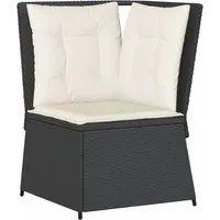 Garten-Ecksofa Schwarz 67x95x67 cm aus PE-Rattan