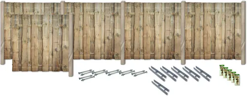 KONIFERA Sichtschutzelement FULLERTON – Rustikales Komplettset für Ihren Garten - Rustikale Sichtschutzlösung aus sägerauhen Bonanzabrettern. Stabiles Design mit individueller Farbgestaltung für einen natürlichen Charme im Garten.
