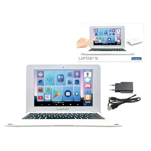 Lexibook LAPTAB® 10 Laptop mit Touchscreen - Elektronische Lernsysteme – Ideal für die ganze Familie mit Lern- und Spielinhalten, ultradünn und leicht, ausgestattet mit Kindersicherung und Zugang zu Google Play Store.