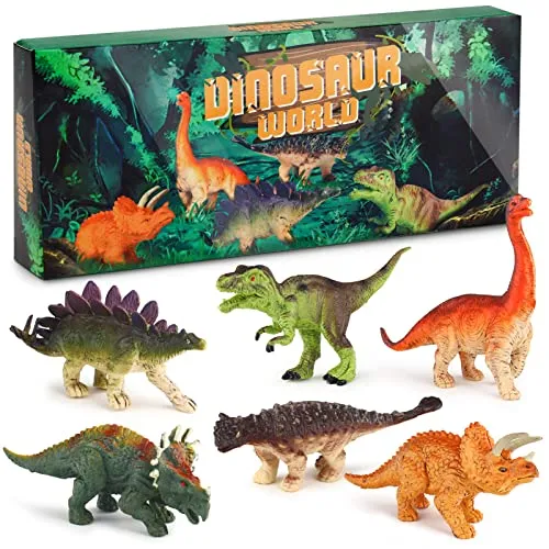Sanlebi Dinosaurier Figuren Spielzeug- Realistische Dinosaurier Set Mini Dinosaurier Pädagogisches Spielzeug für 3 Jahren Jungen Mädchen