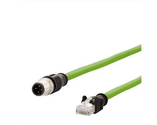 Metz Connect 142M4D15050 M12-RJ45 Verbindungsleitung 5 m - Multimedia Netzwerk Kabel für industrielle Anwendungen, mit hoher Flexibilität und mechanischer Belastbarkeit, ideal für Echtzeitanforderungen in der Automatisierungs- und Feldbustechnik.