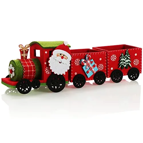 com-four® Weihnachtszug aus Filz