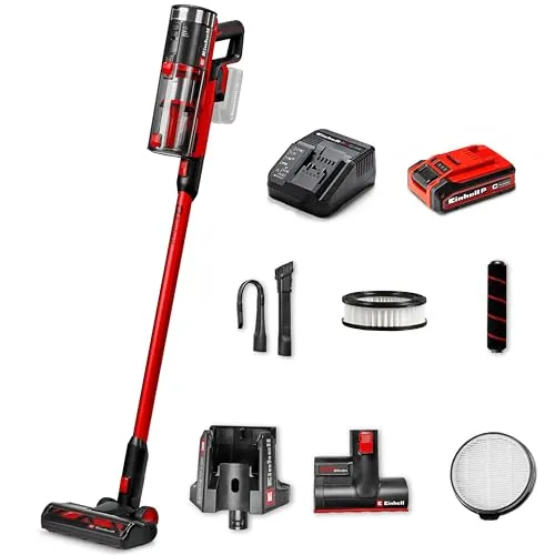 Einhell Akku-Stielstaubsauger TE-SV 18/270 Li BL Kit – Beutellos & Kraftvoll - Vielseitiger Akku-Stielstaubsauger für die Power X-Change Plattform. Starke Saugleistung von 270 mbar, 3 Leistungsmodi und einfach zu reinigender Staubbehälter. Inklusive Zubehör und 4,0 Ah Akku für langen Einsatz.