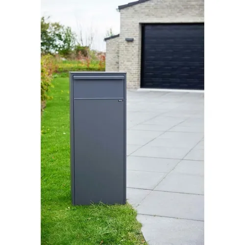 Allux 800 Briefkasten Anthrazit mit Entnahme rückseitig