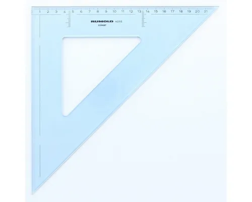 Rumold Geodreieck Zeichendreieck 45 Grad 32 cm Kunststoff transparent/getönt (10 Stück)