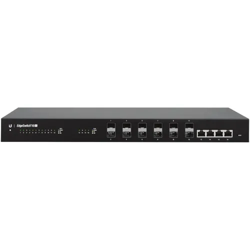 UBIQUITI ES-16-XG EDGE Gigabit Ethernet Switch - Netzwerk-Switch mit 12 SFP+ und 4 RJ-45 Anschlüssen, ideal für High-Speed-Verbindungen in modernen IT-Infrastrukturen. Robustes Stahlgehäuse und LED-Anzeige für optimale Nutzung.