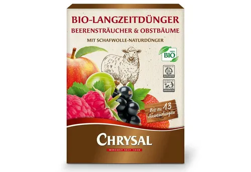 Chrysal Bio-Langzeitdünger Beerensträucher und Obstbäume 200 g Schafwolle Natur