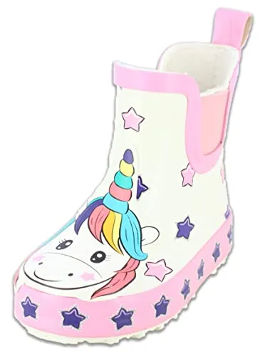 Beck Mädchen Little Unicorn Gummistiefel, Mehrfarbig, 27 EU - Gummistiefel mit bezauberndem Einhorn-Design für fröhliche Regenspaziergänge, rutschfest und wasserdicht