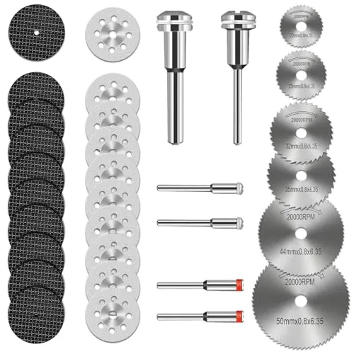 shengbenhao Trennscheiben Set, KREISSÄGEBLATT Schneidräder für Multifunktionsgeräte, Rotationswerkzeuge mit einem 1/8 Schaft für das Schneiden von Holz, Metall