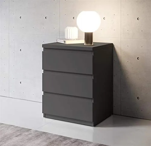 möbelando Nachttisch Nachtkonsole Nako Nachtkommode Olli III Graphit