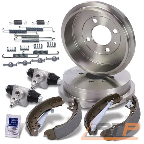 Bremstrommel Set für Seat Arosa & VW Polo - Komplettset mit Bremsbacken und Radbremszylinder - Bremsenkomplettsätze für Seat Arosa & VW Polo, 100% Passgenauigkeit und inklusive Montagezubehör für einfache Installation.