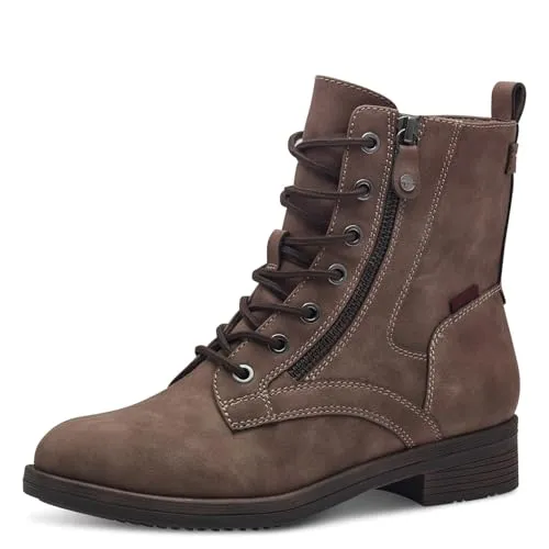 Schnürboots TAMARIS, Damen, Gr. 36, braun - Wanderschuhe, TAMARIS, aus veganem Nubuklederimitat, ideal für stilvolle Outdoor-Aktivitäten, mit wärmendem Innenmaterial und komfortablem Blockabsatz.