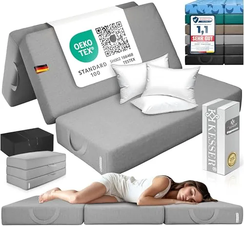 KESSER® Klappmatratze 140 x 195 x 15 cm – Faltmatratze für Gäste und Sitzhocker