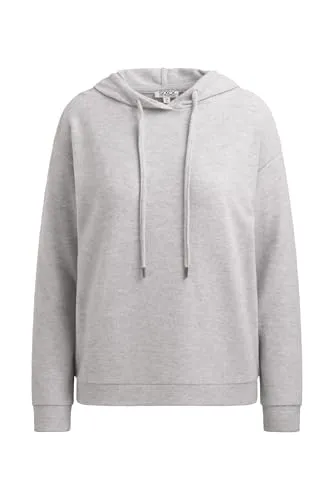 SOCCX Damen Hoodie aus Flauschstrick Grey Melange, S