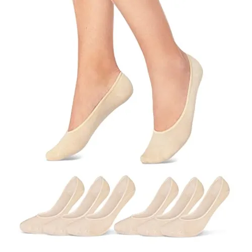 Paar Füßlinge Damen Sneaker Socken Ballerina Baumwolle 39960 WP (35-38 6 Paar Beige) 6