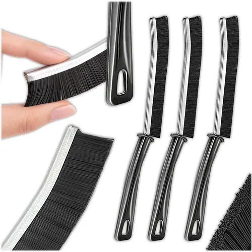 KRUMAD Fugenbürste Set 3 Stück, Hartborsten Ecken- & Spaltreinigungsbürsten für Bad & Küche, schmale Bürsten für Fliesenfugen