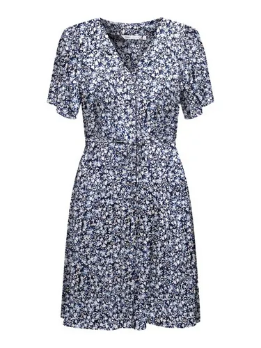 ONLY Onlevida S/S Kurzkleid WVN Noos in blau von ONLY