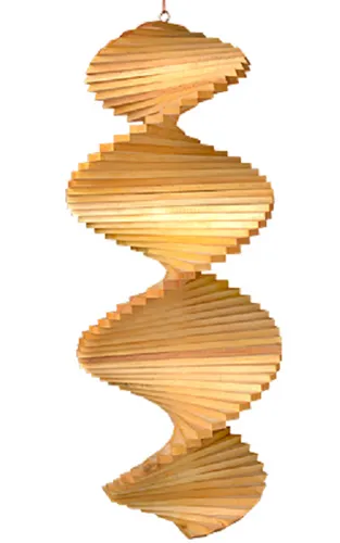 Windspiel Spirale aus Holz, Länge ca. 40 cm - Windspiel, handgefertigt aus hochwertigem Holz für harmonische Klänge und eine entspannende Atmosphäre im Garten oder auf der Terrasse.