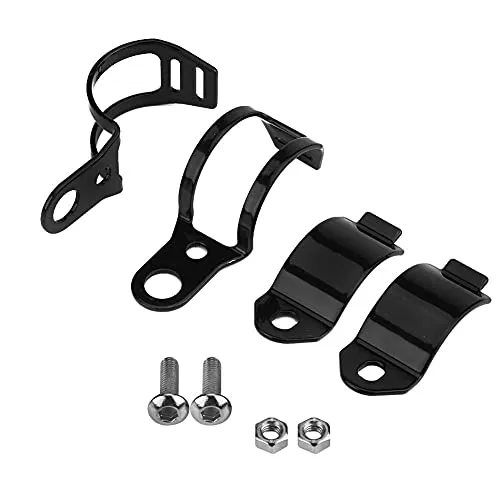 Terisass Motorrad-Blinker, Montageklammern, kompatibel mit 30 – 45 mm, Vordergabel, Scooter, 2 Stück (schwarz) + Blinkerhalterung Motorrad Lenker Blinkerhalterung