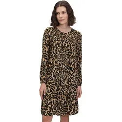 Betty Barclay Damen Plisseekleid Langarm 48, Schwarz/Beige - Elegantes Freizeitkleid von Betty Barclay, weich fallende Passform mit raffinierten Raffung an den langen Ärmeln, ideal für stilvolle Anlässe.