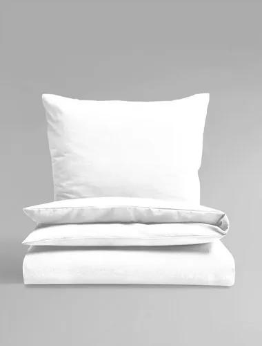 BIERBAUM Bettwäsche Biber Uni, 2-teilig, zeitloses Design in Weiß - Bettwäsche-Set in hochwertigem Biber-Stoff, 100% Baumwolle, mit verdecktem Reißverschluss, pflegeleicht und ideal für entspannte Nächte.