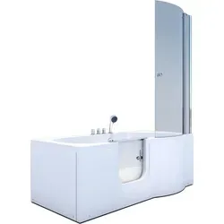 Seniorendusche und Badewanne mit Tür S12D-TH-L-EC