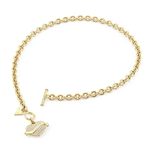 GUESS Damen-Kette Kristall-Herz Goldfarben JUBN05475JWYGT/U
