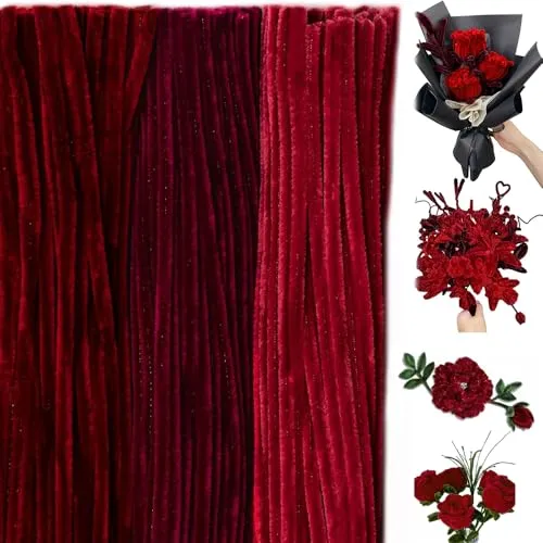 Pfeifenreiniger Blumen Set, 300 Stück Pfeifenputzer zum Basteln
