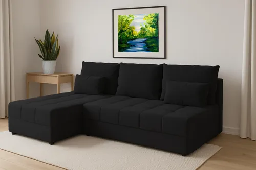 AX LIVING Ecksofa Klein mit Schlaffunktion Dolceo Dunkelgrau