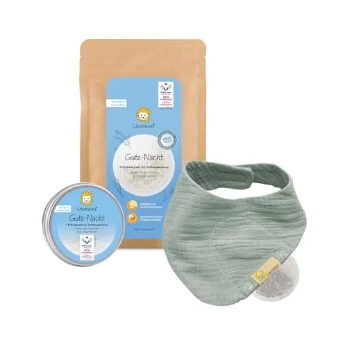 LÖWENKIND Gute-Nacht-Set für Babys und Kinder in grün von Löwenkind