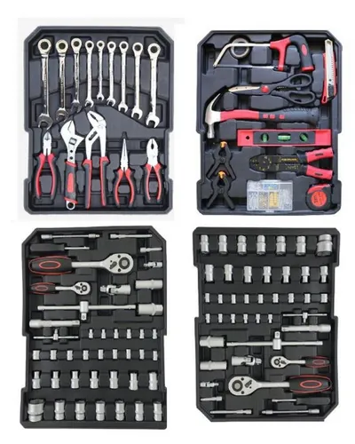 599-tlg. Werkzeugkoffer-Set im Trolley – All-in-One-Werkzeug für jede Aufgabe! - Handwerkzeug-Set mit 599 Teilen, ideal für Heimwerker und Profis. Praktischer Trolley für einfachen Transport und Aufbewahrung.