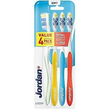 Jordan Total Clean Soft 4er-Pack Zahnbürste von Jordan